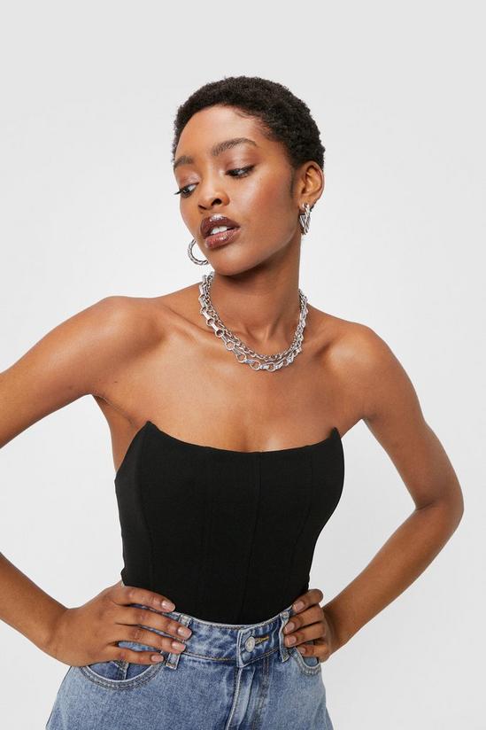 NastyGal Cropped Strapless Seam Detail Corset Top 1