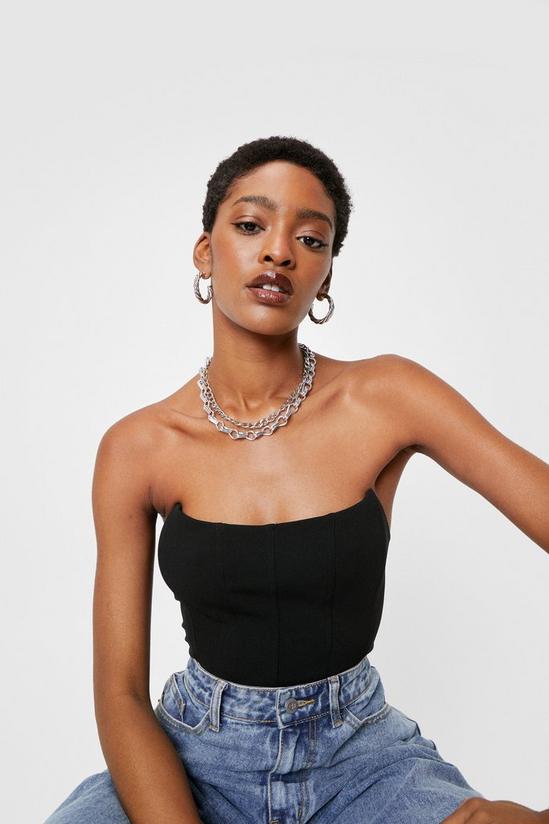 NastyGal Cropped Strapless Seam Detail Corset Top 3