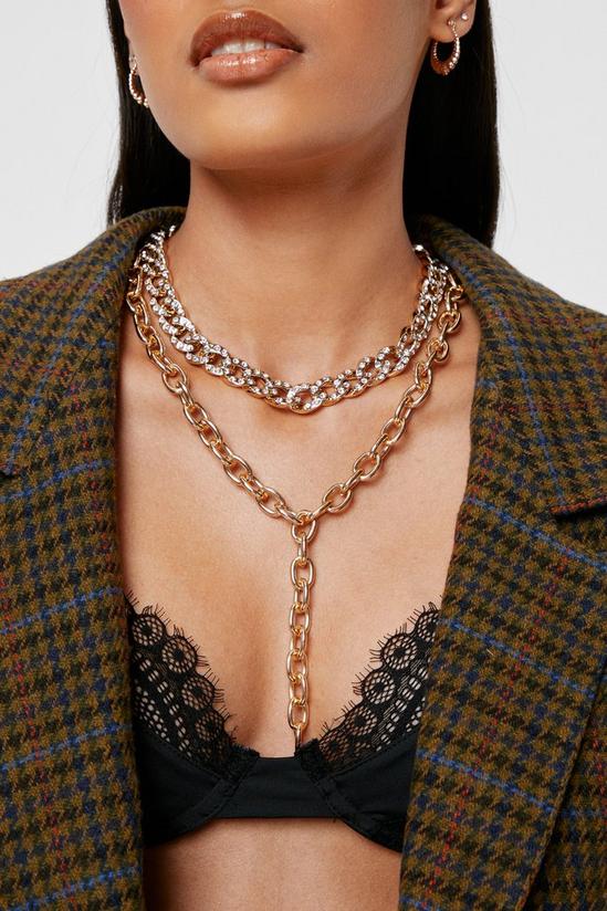 NastyGal Contrast Drop Chain Necklace 2