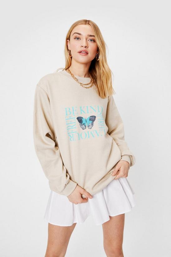 NastyGal Be Kind Butterfly Oversized Graphic Sweatshirt 2