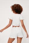 NastyGal Lettuce Hem Crop T-Shirt and Shorts Pyjama Set thumbnail 4