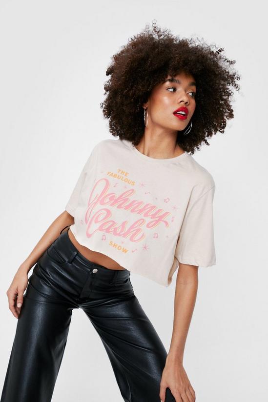 NastyGal Johnny Cash Show Cropped Graphic T-Shirt 1