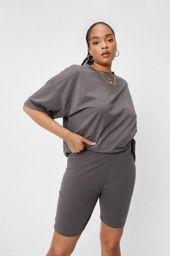 NastyGal Plus Size High Waisted Fitted Cycling Shorts 3