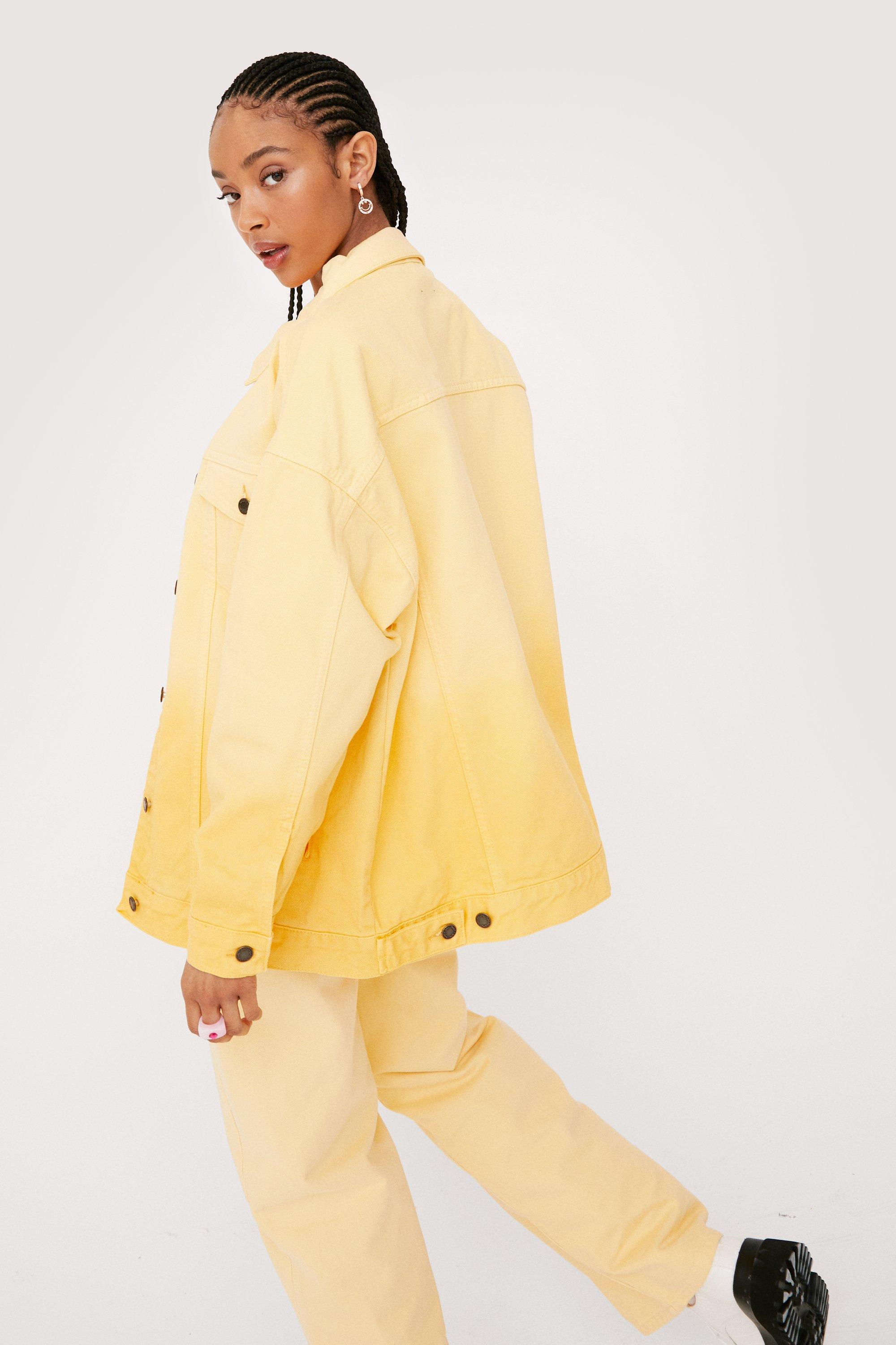 Boohoo yellow denim jacket sale