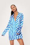 NastyGal Satin Stripe Print Pajama Night Dress thumbnail 1