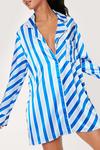 NastyGal Satin Stripe Print Pajama Night Dress thumbnail 2