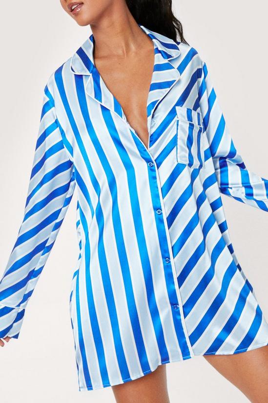 NastyGal Satin Stripe Print Pajama Night Dress 2