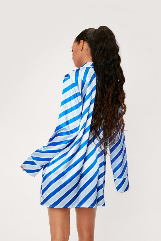 NastyGal Satin Stripe Print Pajama Night Dress 4