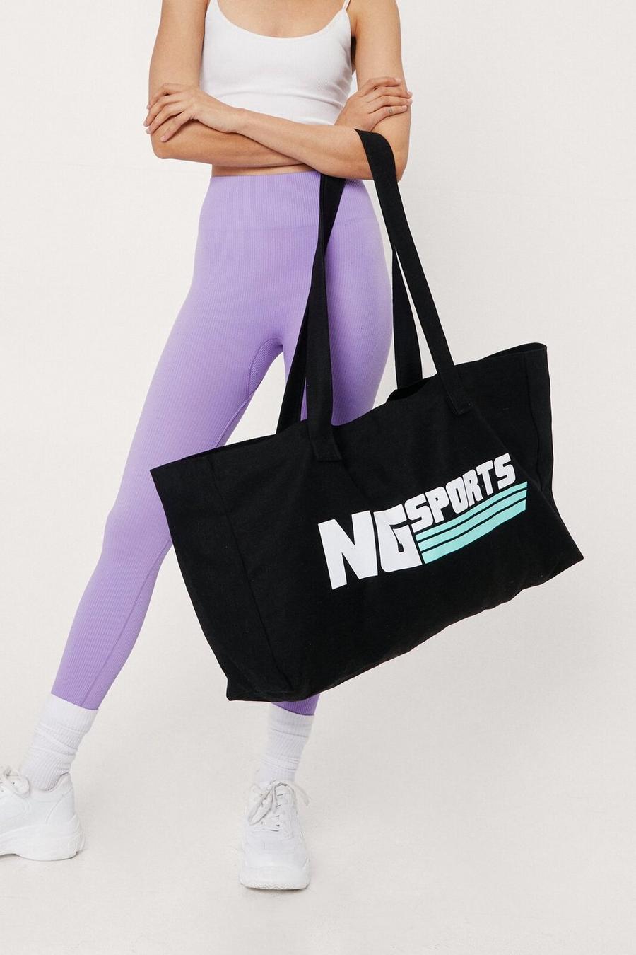 Black NG Sports Oversized Graphic Tote Bag