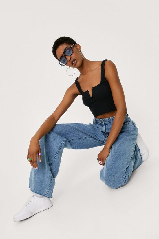 NastyGal Notch Cut Out Square Neck Crop Top 1