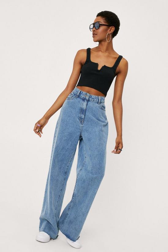 NastyGal Notch Cut Out Square Neck Crop Top 2