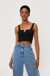 NastyGal Notch Cut Out Square Neck Crop Top thumbnail 3