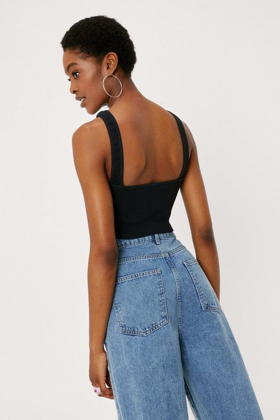NastyGal Notch Cut Out Square Neck Crop Top 4
