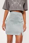 NastyGal Split Hem Front Satin Mini Skirt thumbnail 3
