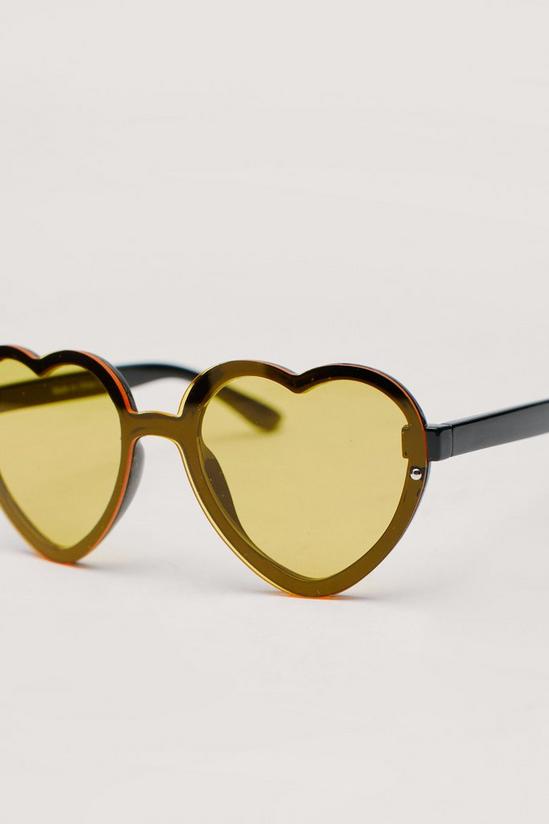 NastyGal Oversized Tinted Heart Frame Sunglasses 4
