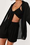 NastyGal Bralette Shirt and Shorts 3pc Beach Cover Up Set thumbnail 2