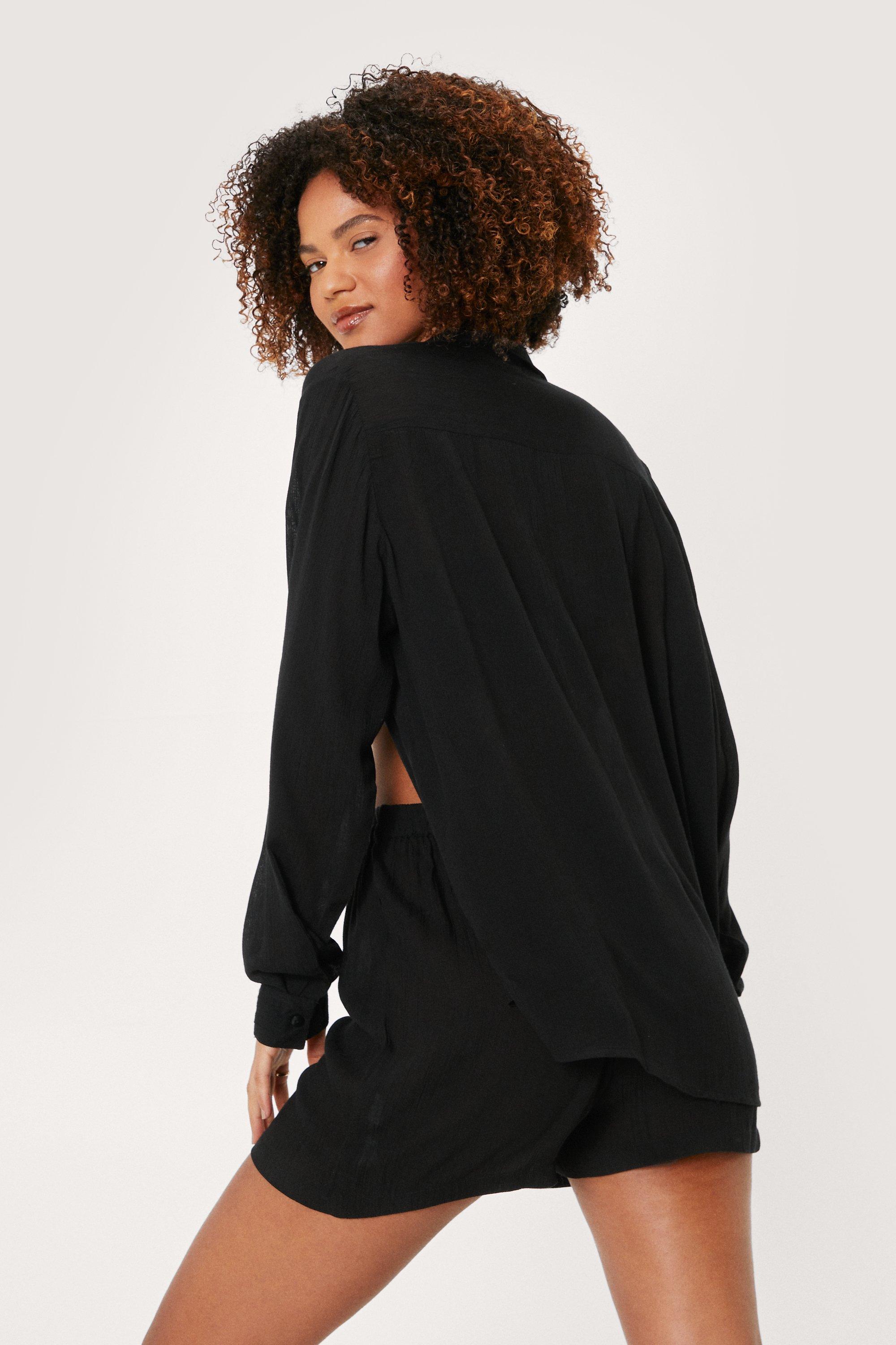 Black long sleeve beach cover up online