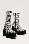 NastyGal Zebra Print Platform Sock Boots thumbnail 3