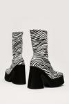 NastyGal Zebra Print Platform Sock Boots thumbnail 4