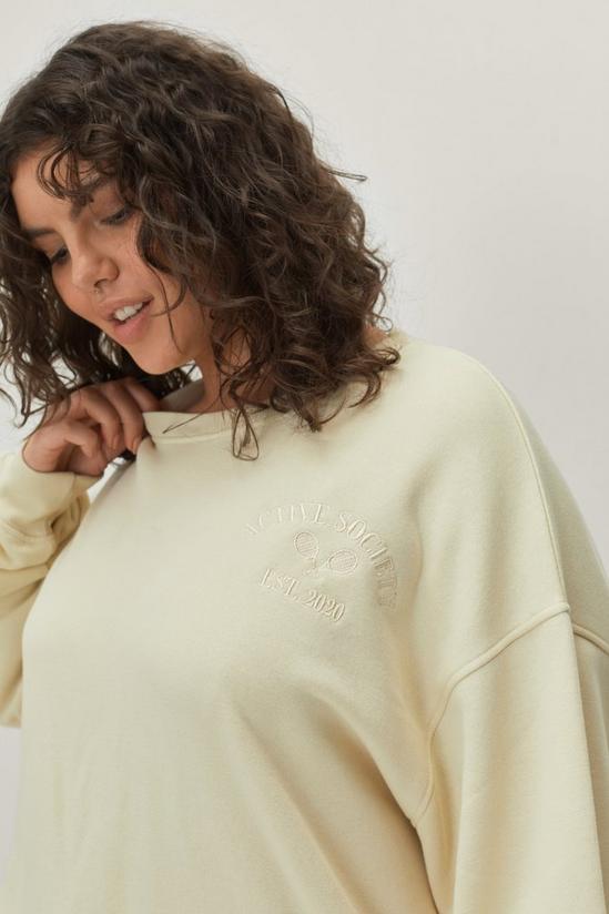 NastyGal Plus Size Active Society Embroidered Sweatshirt 3