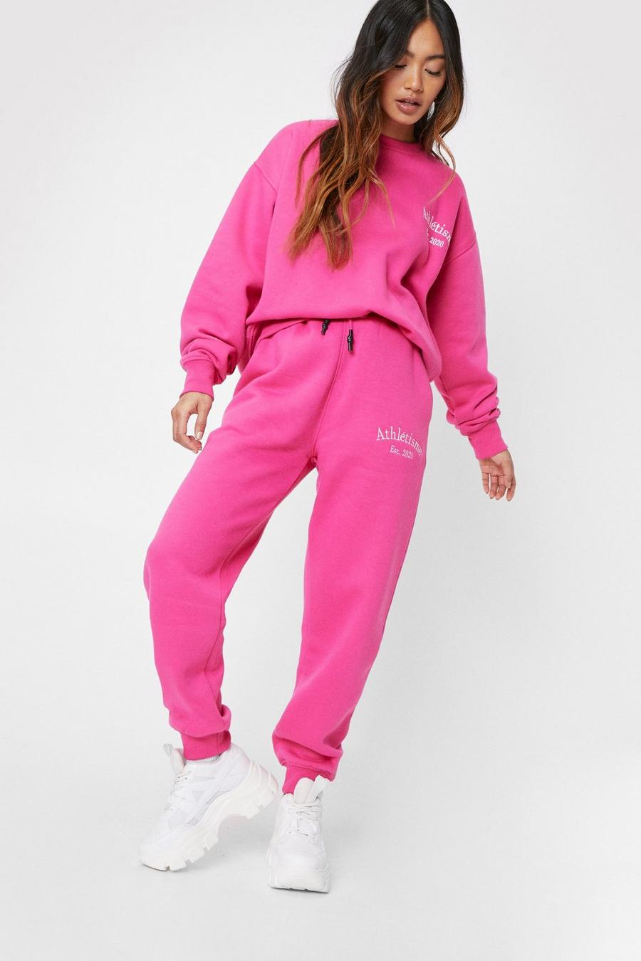 Hot pink Petite Athletisme Embroidered Joggers