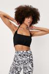 NastyGal Slinky Ruched Square Neck Crop Top thumbnail 3