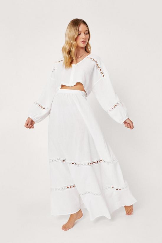 NastyGal Crinkle Lace Maxi Beach Cover Up Skirt 1