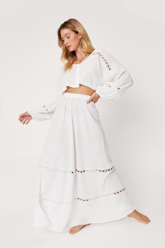 NastyGal Crinkle Lace Maxi Beach Cover Up Skirt 2