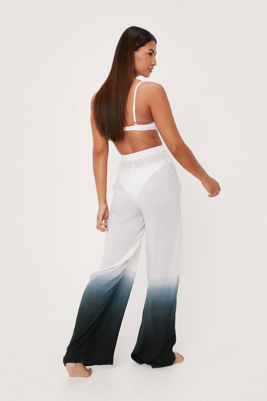 NastyGal Crinkle Ombre High Waisted Wide Leg Trousers 4