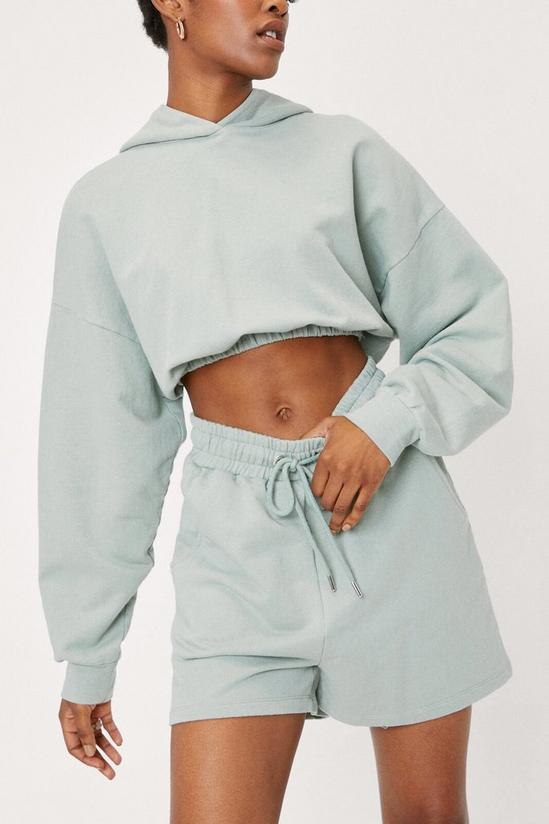 NastyGal Jersey Cropped Hoodie and Jogger Shorts Set 1