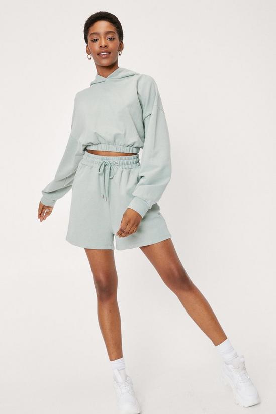 NastyGal Jersey Cropped Hoodie and Jogger Shorts Set 3