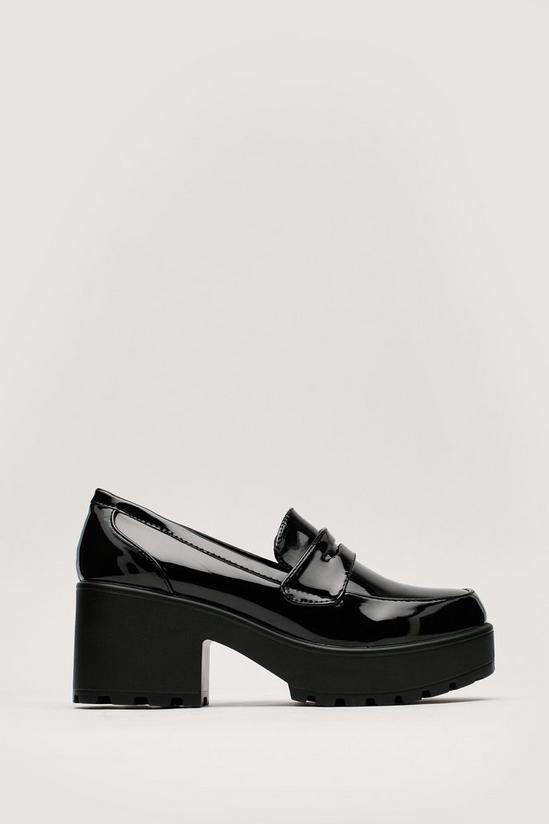 NastyGal Faux Leather Chunky Penny Loafers 1