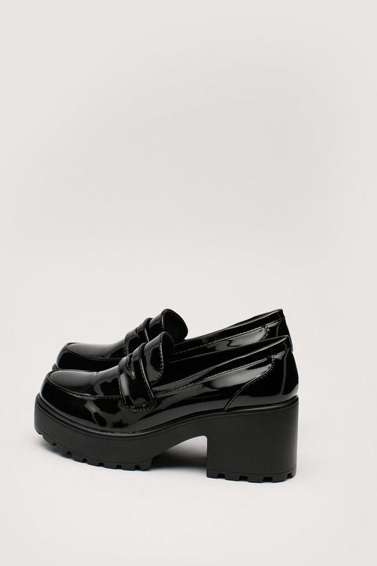 NastyGal Faux Leather Chunky Penny Loafers 4