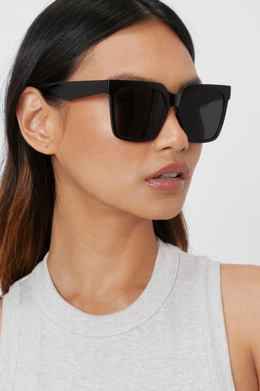 Black Oversized Square Tinted Sunglasses