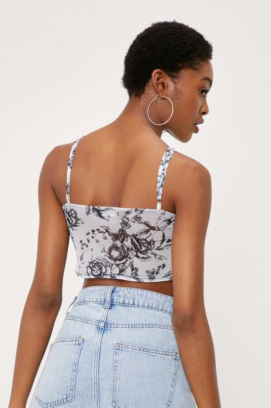 NastyGal Floral Print Ruched Cropped Cami Top 4