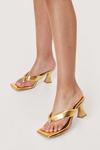 NastyGal Faux Leather Toe Thong Heeled Mules thumbnail 1