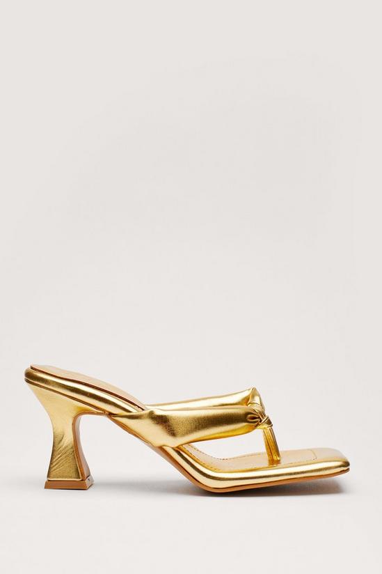 NastyGal Faux Leather Toe Thong Heeled Mules 3