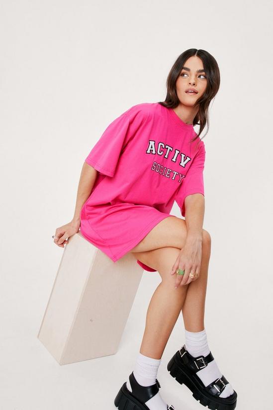 NastyGal Active Society Embroidered T-Shirt Dress 1