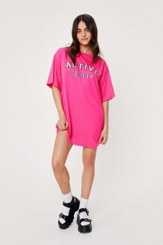 NastyGal Active Society Embroidered T-Shirt Dress 2