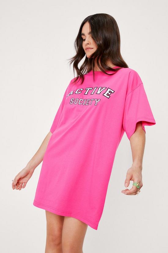 NastyGal Active Society Embroidered T-Shirt Dress 3