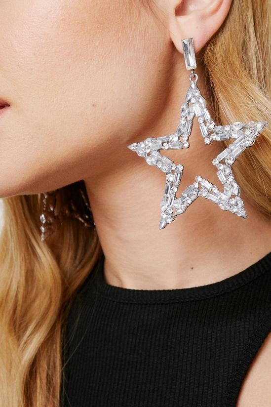 NastyGal Diamante Star Earrings and Pouch Set 2