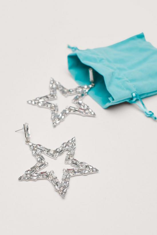 NastyGal Diamante Star Earrings and Pouch Set 3