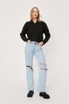 NastyGal Ribbed Knitted Oversized Collar Jumper thumbnail 3