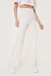 NastyGal Ribbed High Waisted Wide Leg Trousers thumbnail 2