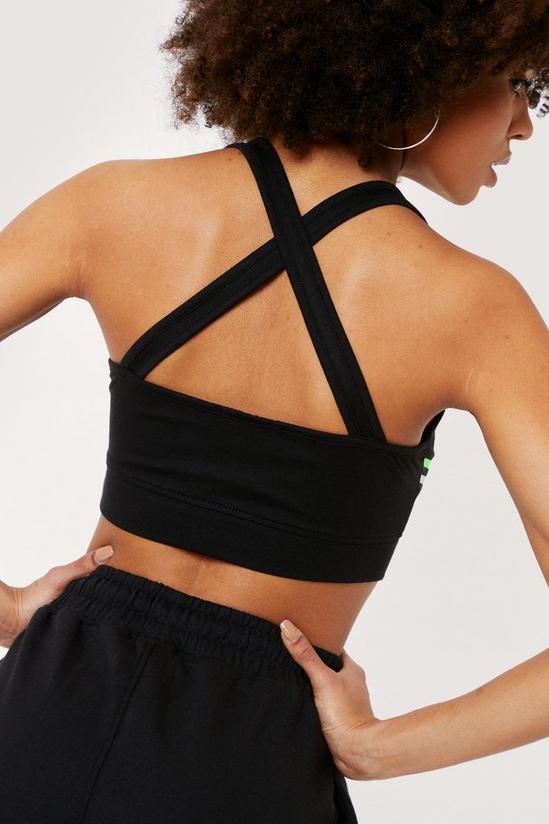 NastyGal NG Sports Square Neck Graphic Bralette 4