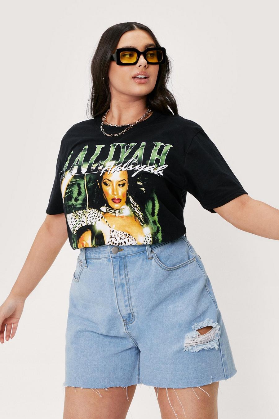 Black Plus Size Aaliyah Graphic T-Shirt