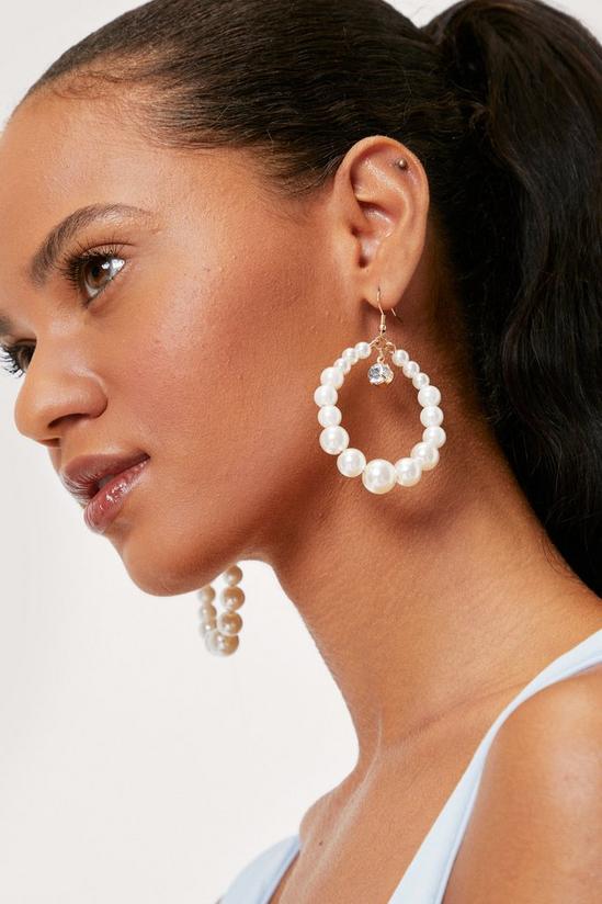 NastyGal Pearl Diamante Drop Earrings and Pouch 1