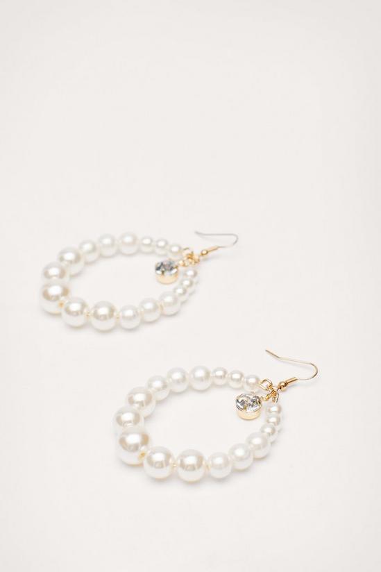 NastyGal Pearl Diamante Drop Earrings and Pouch 4