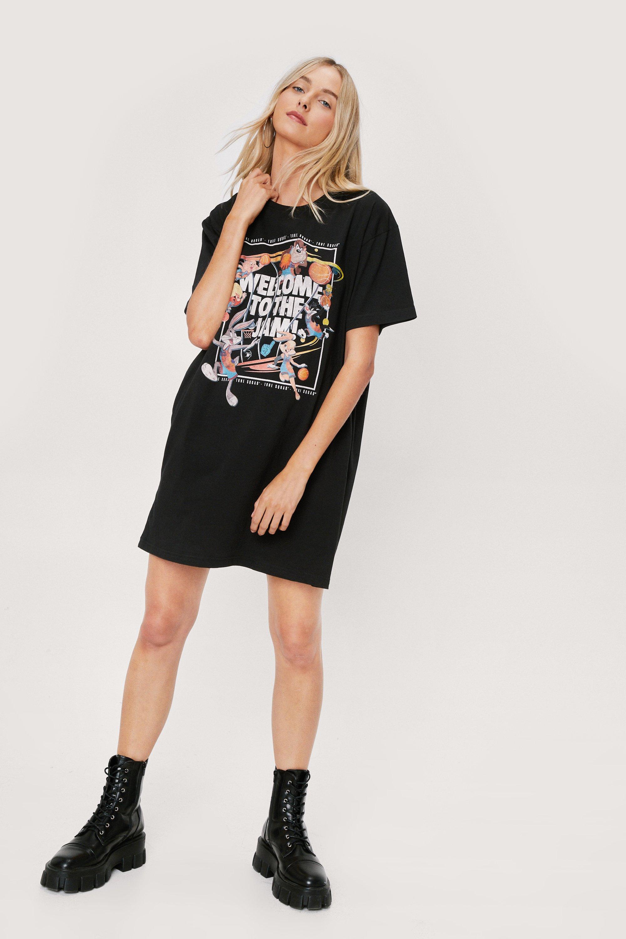 NastyGal Welcome to the Space Jam Graphic T-Shirt Dress | Debenhams