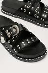 NastyGal Faux Leather Western Studded Footbed Sandals thumbnail 2
